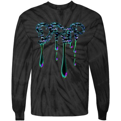 Trendingdesigns Colorful Paint Drip Design Tie-Dye Long Sleeve Shirt