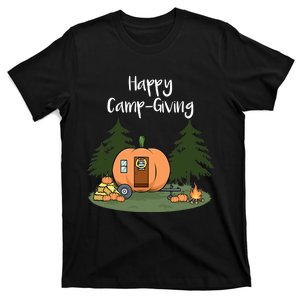 Thanksgiving Camping Pumpkin Pie Turkey Campfire Tent T-Shirt