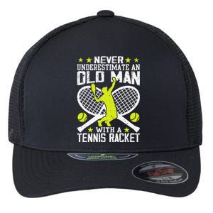 Tennis Coach Player Racket Funny Grandpa Tennis Lover Player Flexfit Unipanel Trucker Cap