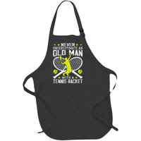 Tennis Coach Player Racket Funny Grandpa Tennis Lover Player Full-Length Apron With Pockets