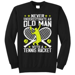 Tennis Coach Player Racket Funny Grandpa Tennis Lover Player Sweatshirt