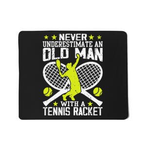 Tennis Coach Player Racket Funny Grandpa Tennis Lover Player Mousepad