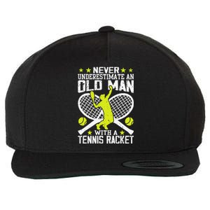 Tennis Coach Player Racket Funny Grandpa Tennis Lover Player Wool Snapback Cap