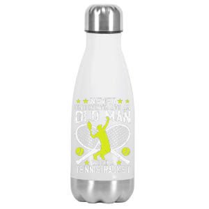 Tennis Coach Player Racket Funny Grandpa Tennis Lover Player Stainless Steel Insulated Water Bottle