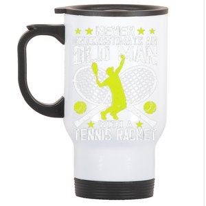 Tennis Coach Player Racket Funny Grandpa Tennis Lover Player Stainless Steel Travel Mug