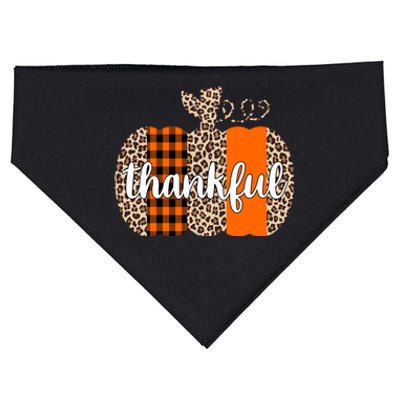 Thankful Cheetah Plaid Pumpkin Cute Holiday USA-Made Doggie Bandana