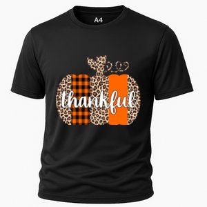 Thankful Cheetah Plaid Pumpkin Cute Holiday Cooling Performance Crew T-Shirt