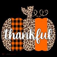 Thankful Cheetah Plaid Pumpkin Cute Holiday Sustainable Bucket Hat