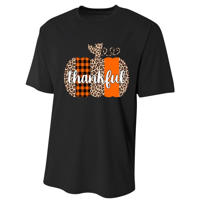 Thankful Cheetah Plaid Pumpkin Cute Holiday Performance Sprint T-Shirt