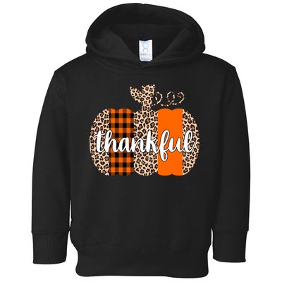 Thankful Cheetah Plaid Pumpkin Cute Holiday Toddler Hoodie