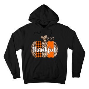 Thankful Cheetah Plaid Pumpkin Cute Holiday Tall Hoodie