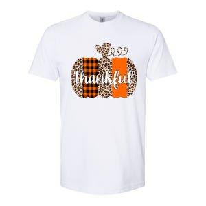 Thankful Cheetah Plaid Pumpkin Cute Holiday Softstyle CVC T-Shirt