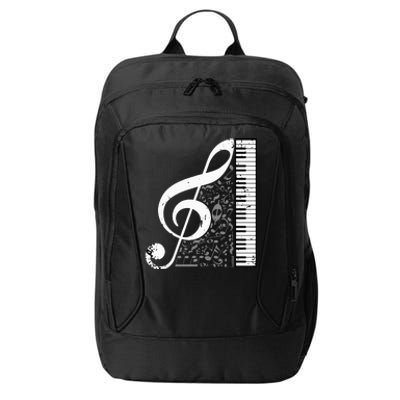 Treble Clef Piano Musical Notes Pianist Musician Instrument City Backpack