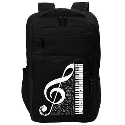 Treble Clef Piano Musical Notes Pianist Musician Instrument Impact Tech Backpack