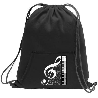 Treble Clef Piano Musical Notes Pianist Musician Instrument Sweatshirt Cinch Pack Bag