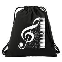 Treble Clef Piano Musical Notes Pianist Musician Instrument Drawstring Bag