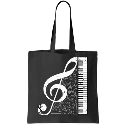 Treble Clef Piano Musical Notes Pianist Musician Instrument Tote Bag