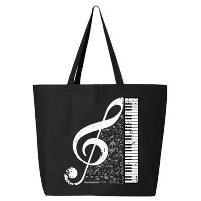 Treble Clef Piano Musical Notes Pianist Musician Instrument 25L Jumbo Tote