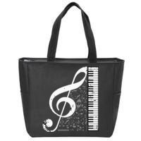 Treble Clef Piano Musical Notes Pianist Musician Instrument Zip Tote Bag