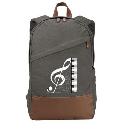 Treble Clef Piano Musical Notes Pianist Musician Instrument Cotton Canvas Backpack