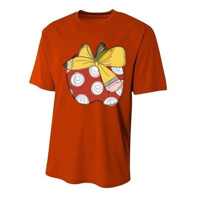 Teacher Coquette Pencil Bow And Apple Teacher Performance Sprint T-Shirt