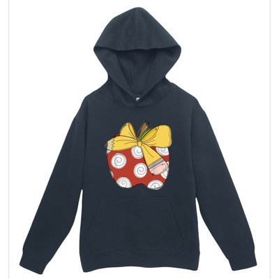 Teacher Coquette Pencil Bow And Apple Teacher Urban Pullover Hoodie