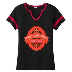 The Clansman Public House Funny Scottish Ladies Halftime Notch Neck Tee