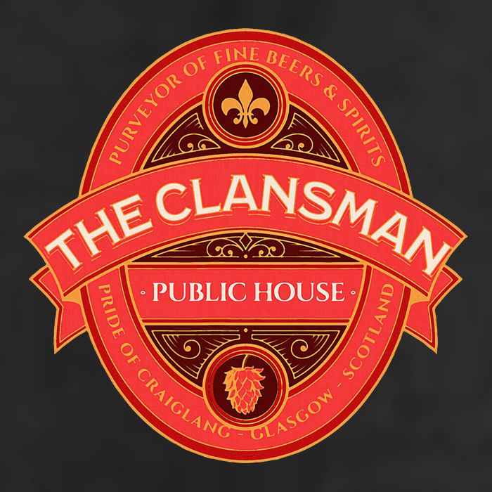 The Clansman Public House Funny Scottish Garment-Dyed Fleece Hoodie