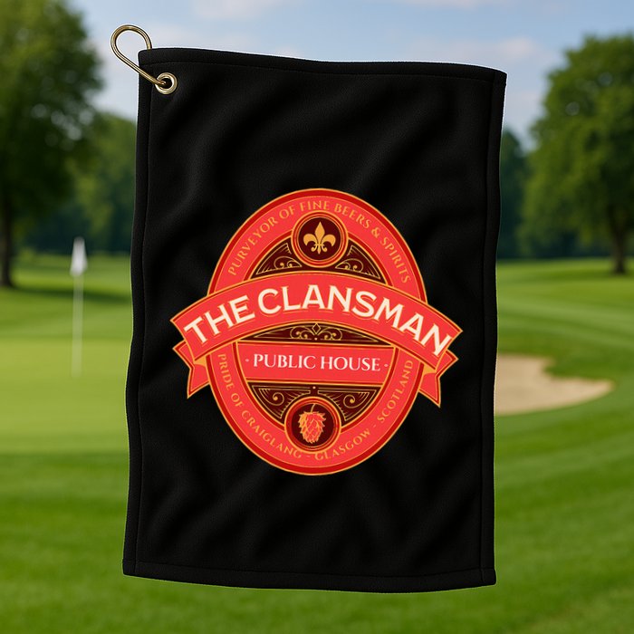 The Clansman Public House Funny Scottish Golf Towel