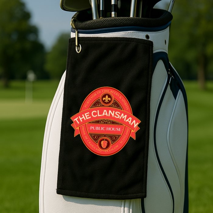 The Clansman Public House Funny Scottish Golf Towel