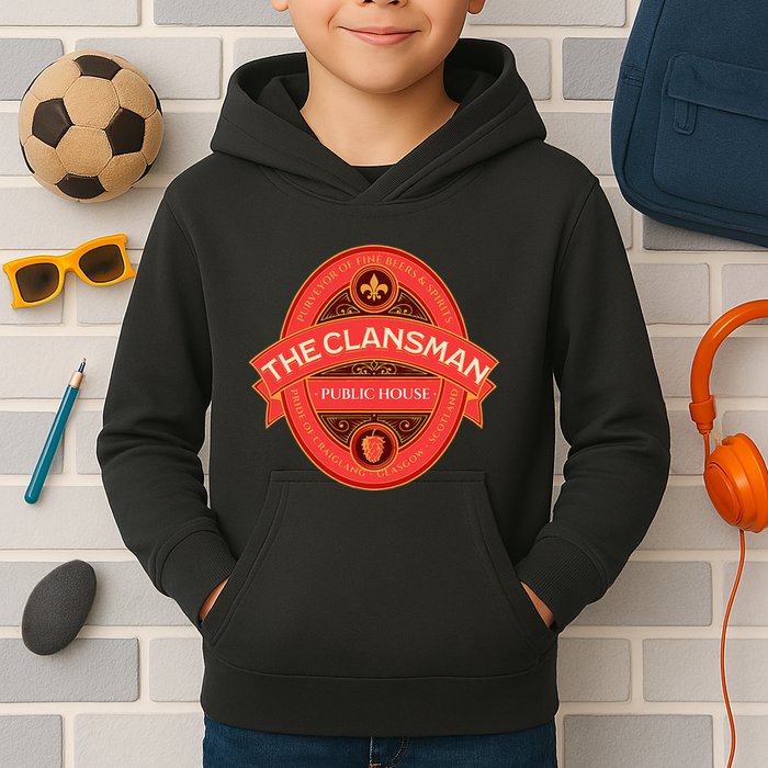 The Clansman Public House Funny Scottish Kids Hoodie