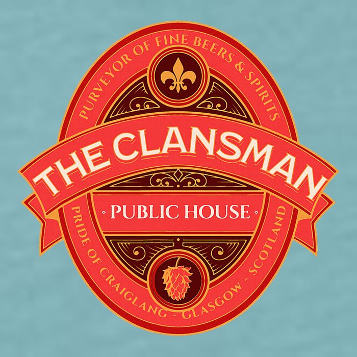 The Clansman Public House Funny Scottish Sueded Cloud Jersey T-Shirt