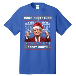 Trump Christmas Pajama Funny Make Christmas Great Again Ugly Gift Tall T-Shirt