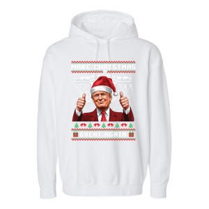 Trump Christmas Pajama Funny Make Christmas Great Again Ugly Gift Garment-Dyed Fleece Hoodie