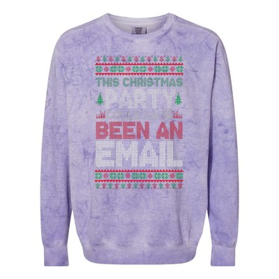 This Christmas Party Could Have Been An Email Ugly Christmas Colorblast Crewneck Sweatshirt