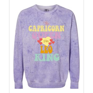 This Capricorn Queen Loves Her Leo King Funny Gift Colorblast Crewneck Sweatshirt