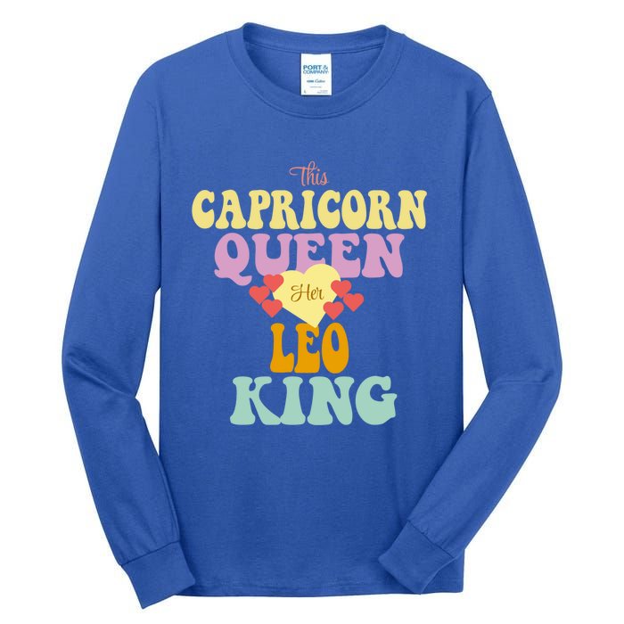 This Capricorn Queen Loves Her Leo King Funny Gift Tall Long Sleeve T-Shirt