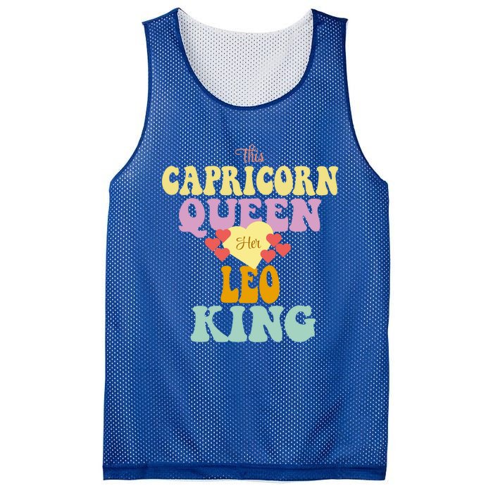 This Capricorn Queen Loves Her Leo King Funny Gift Mesh Reversible Basketball Jersey Tank