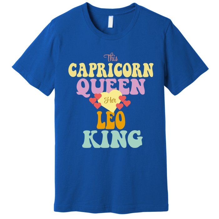 This Capricorn Queen Loves Her Leo King Funny Gift Premium T-Shirt