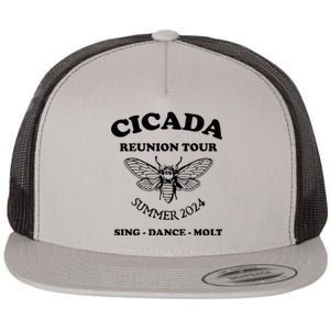 The Cicada Reunion U.S 2024 Cicada Concert Fest Lover Flat Bill Trucker Hat