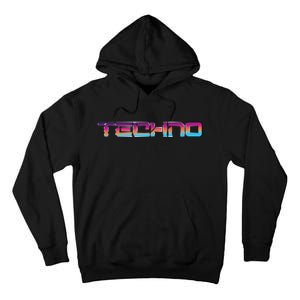 Techno Colorful Rave Dj EDM Festival Raver Tall Hoodie