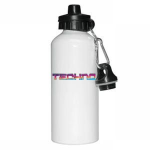 Techno Colorful Rave Dj EDM Festival Raver Aluminum Water Bottle 