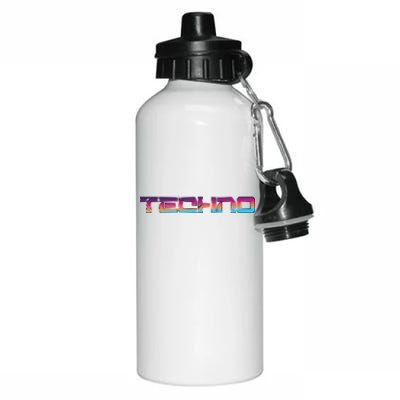 Techno Colorful Rave Dj EDM Festival Raver Aluminum Water Bottle