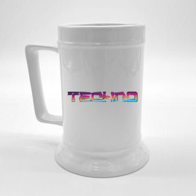 Techno Colorful Rave Dj EDM Festival Raver Beer Stein