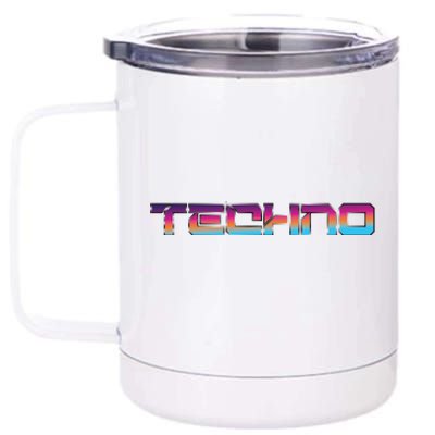 Techno Colorful Rave Dj EDM Festival Raver 12 oz Stainless Steel Tumbler Cup