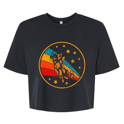 Tortoiseshell Cat Retro Space Cat Bella+Canvas Jersey Crop Tee