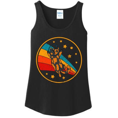 Tortoiseshell Cat Retro Space Cat Ladies Essential Tank