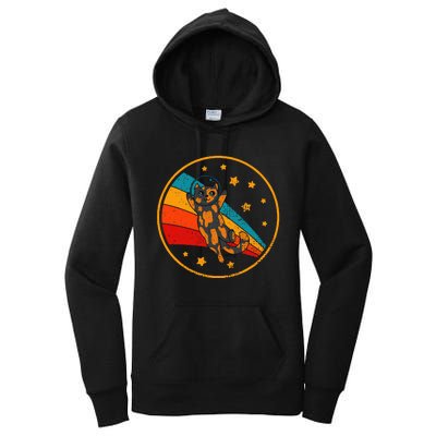 Tortoiseshell Cat Retro Space Cat Women's Pullover Hoodie