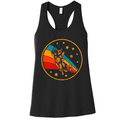 Tortoiseshell Cat Retro Space Cat Women's Racerback Tank