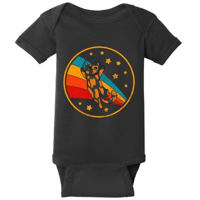 Tortoiseshell Cat Retro Space Cat Baby Bodysuit